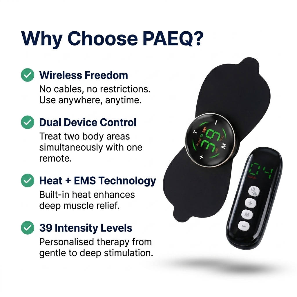 PAEQ Wireless TENS + EMS with Heat